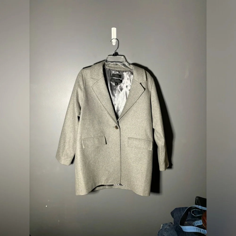 J.Crew Melton Wool Boyfriend Overcoat Women’s Size 10P